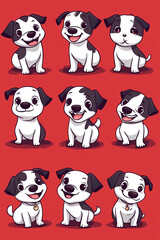 Obraz premium Cute dog cartoon vector set.