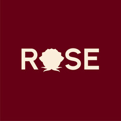 Custom Rose Flower Typeface Logo Design
