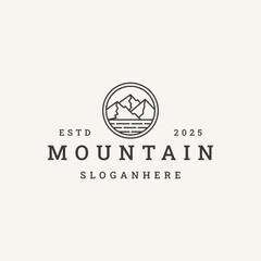  Mountain logo vector hipster vintage icon illustration