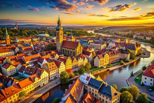 Panoramic View of Zgorzelec from G&ouml;rlitz Town Hall Tower - Stunning Cityscape Photography