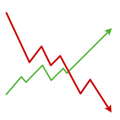 Obraz premium Market volatility icon lines trend graph chart data analysis