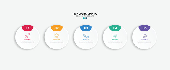 Infographic 5 options design elements for your business data. Vector Illustration.