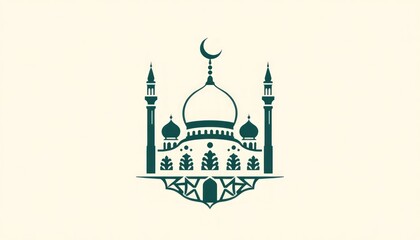 Islamic ornament icon with a mosque silhouette and intricate arabesque patterns.