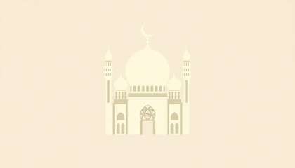 Islamic ornament icon with a mosque silhouette and intricate arabesque patterns.