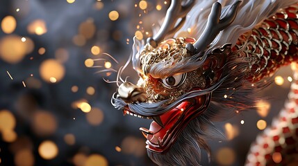 Mesmerizing Traditional Dragon Dance with Glowing Fireworks Display   Vibrant Colorful and Exhilarating of Asian Cultural Heritage and Folklore