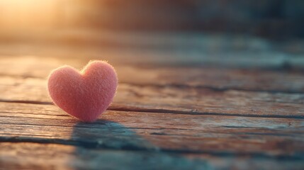 Fototapeta premium Valentine's day love heart rustic wooden setting romantic decor soft lighting close-up concept