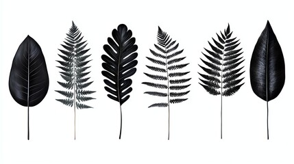 Fototapeta premium Botanical fern leaf patterns with handdrawn textures, lush and organic design