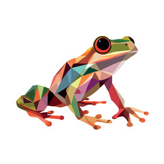 Colorful Low Poly Frog Vector illustration