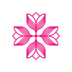 Roses Flower Emblem Line Art Logo Design