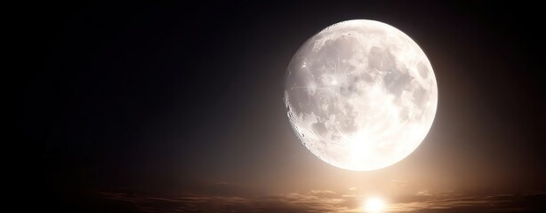 Fototapeta premium Sleep rejuvenation concept. Night sky with a full moon, symbolizing calm and rejuvenation