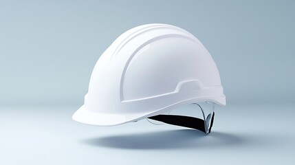 A simple, white hard hat with a sleek design, commonly used for safety in construction and industrial environments.