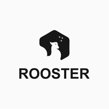 rooster hexago simple logo