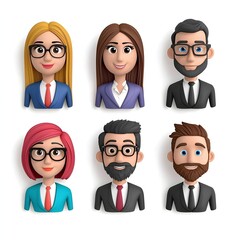 Fototapeta premium Diverse Business Characters Representing Various Professional Roles