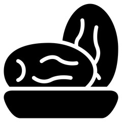 dates fruit icon with glyph style. Suitable for website design, logo, app, UI and etc. Based on the size of the icon in general, so it can be reduced.