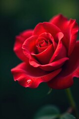Single water drop on a red rose petal surface, bloom, drop, flowers