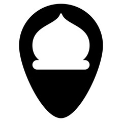 mosque location icon with glyph style. Suitable for website design, logo, app, UI and etc. Based on the size of the icon in general, so it can be reduced.
