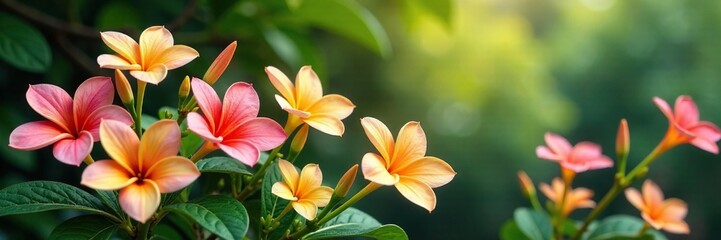 Naklejka premium Grupo de flores silvestres ao redor da ?rvore, natureza, curral