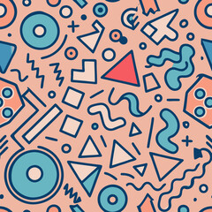 Vibrant Geometric Memphis Design