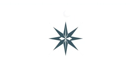 Obraz premium Geometric mosque monogram featuring symmetrical star and crescent details.