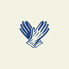 Obraz premium Two Blue Hands Symbol