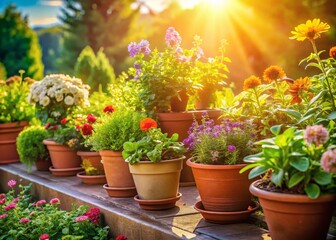 Rooftop Garden Flowers & Fresh Herbs, Homegrown Edible Blooms
