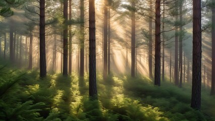 Naklejka premium morning in the forest