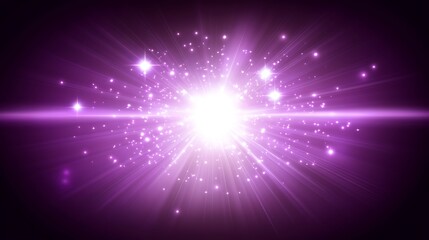 Purple Light Burst Sparkling Radiance Glowing Brightly