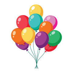 Birthday balloons on white background

