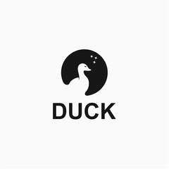 Duck and circle simple and modern logo