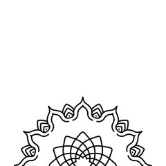 Line Guide for Coloring Book Pages. Oriental Mandala Vector