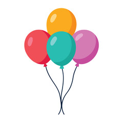 Birthday balloons on white background

