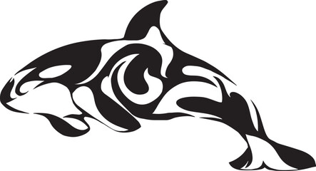 シャチのイラストタトゥーのマーク