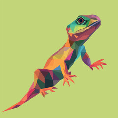 Colorful Low Poly Lizard Vector illustration