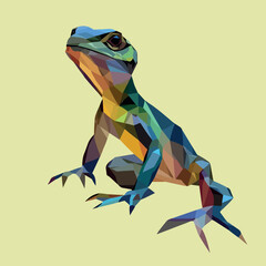 Colorful Low Poly Lizard Vector illustration