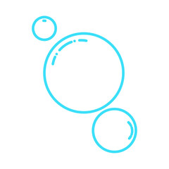 Hand drawn doodle of soap bubbles and foam in the air, Fizzy, soap foam, bath or soda. Icons for water and soda. Flat isolated on white background vector illustration