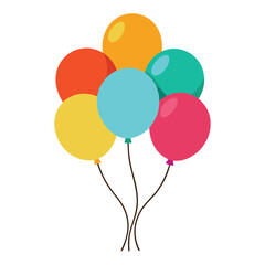 Birthday balloons on white background


