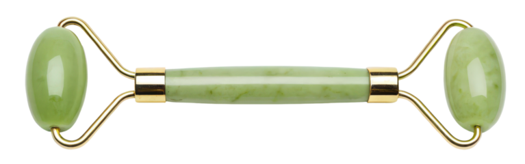 Jade roller for facial massage isolated with transparent background