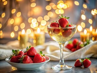 Sparkling Strawberries: Tilt-Shift Champagne & Berries on Linen