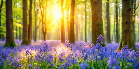 Obraz premium Spring Bluebell Forest - Dreamy Bokeh Photography