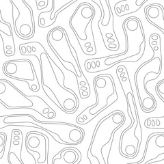 Golf course layout seamless pattern. Top view of vector map outline blueprint
