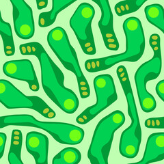 Golf course layout seamless pattern. Top view of vector map color illustration