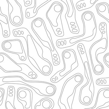 Golf course layout seamless pattern. Top view of vector map outline blueprint