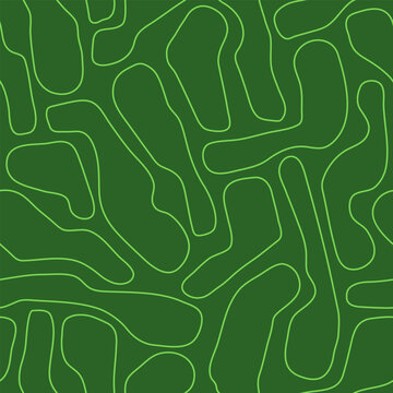 Golf course layout outline seamless pattern. Top view of vector map color illustration