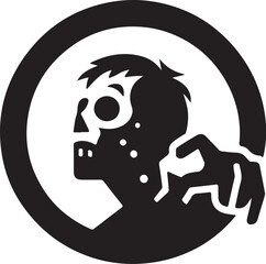 Modern abstract symbol logo icon design zombie halloween emblem mascot horror ghost