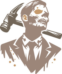 Modern abstract symbol logo icon design zombie halloween emblem mascot horror ghost