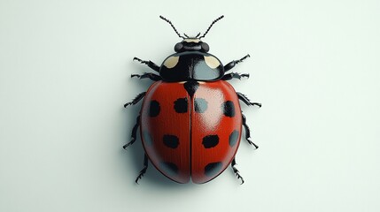 A close-up view of a vibrant ladybug showcasing its red shell and black spots.