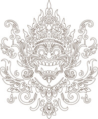 vector sketch illustration silhouette design ornament puppet character traditional ethnic decoration