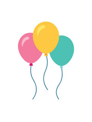 Birthday balloons on white background


