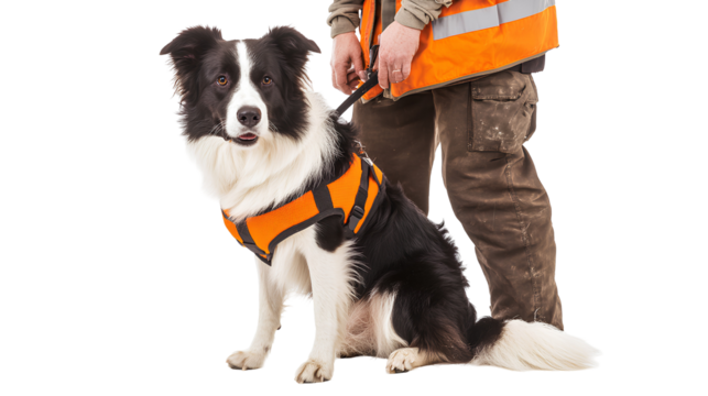 a beautiful dog with dog handler