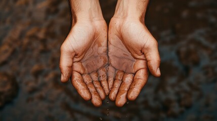 Fototapeta premium Water demand in arid areas. Problem of lack of clean drinking water.